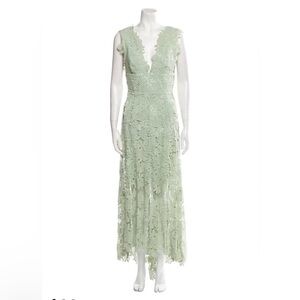 NWT MariaLuciahoHohan Elegant Lace Green Maxi Dress